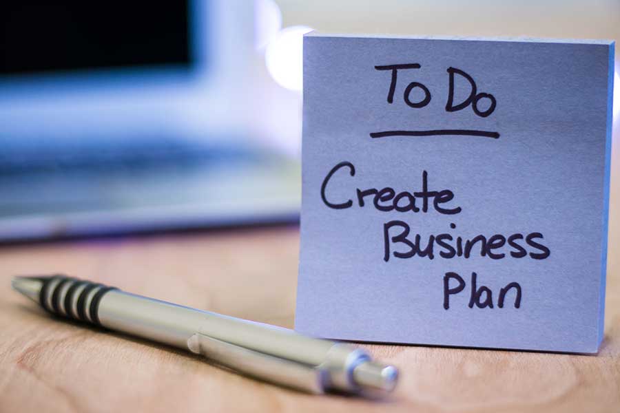 Note with task: Create Business Plan.